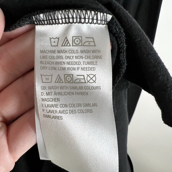 LOGO by Lori Goldstein Black Tunic Tee Slub Knit Ruffle Hem Womens Size Small - Picture 6 of 10